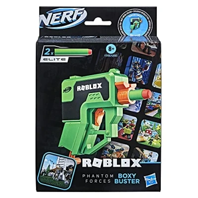 Image of Nerf Roblox Phantom Forces Boxy Buster Toy Gun Foam Dart Blaster Includes 2x Darts