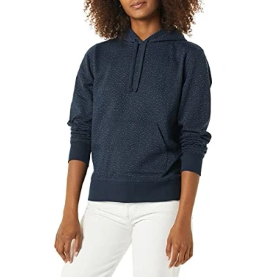 Image of Amazon Essentials Women&#039;s Fleece Pullover Hoodie (Available in Plus Size), Navy Cheetah, M
