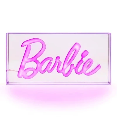 Image of Barbie LED Neon Light Officially Licensed Free Standing or Wall Mountable Pink Sign Play Makeup Room Accessories and Decor for Bedroom Paladone