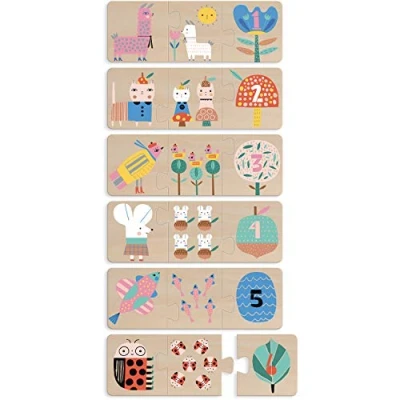 Image of Vilac VIL8905 Suzy Ultman Maman Baby Trio Puzzles Wooden, Multicoloured