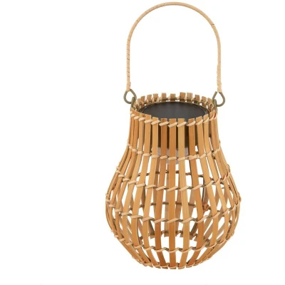 Image of Lindby LED patio light Amaria, bamboo, Ø 18 cm