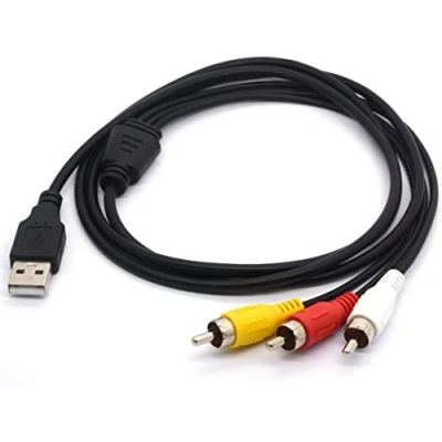 Image of USB to 3RCA Cable, Male 3 RCA Splitter Lead Camcorder Audio Video AV Composite Adapter Extension Code for Mac PC TV M/M Converter 1.5M