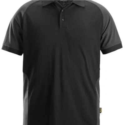 Image of Snickers Two Coloured Polo Shirt Black/Steel Grey XS