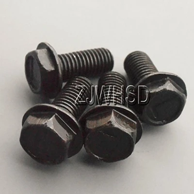Image of HRUS 4pcs Saw Blade Bolt M7x 16mm Left Hand Thread Hex Head Flange Alloy Steel Screw