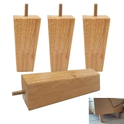 Image of Sofa legs 4pcs Wood, Reliable Wooden Furniture Legs,Square Tapered Cabinets Legs,M8 Bolts Feets Replacement Legs,for Armchair,Cabinet,Dresser,Sofa,Coffee Table,TV Cabinet(12cm/4.7in)