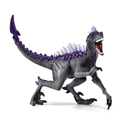 Image of schleich Eldrador Creatures 70154 Shadow Raptor Dinosaur Figurine Wild Prehistoric Mythical Fantasy Creature, Magic Action Figure Toy Toys Gift for Boys, Girls, Kids Age 7+