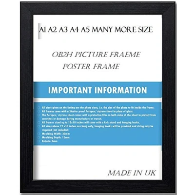 Image of A1 A2 A3 A4 A5 BLACK OAK, PICTURE,PHOTO FRAMES (Black, A5(210 x 148 mm))
