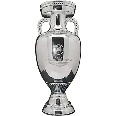 Image of UEFA Euro 2020 Trophy Replica 45 mm, Unisex Adult, Grey, 80 mm