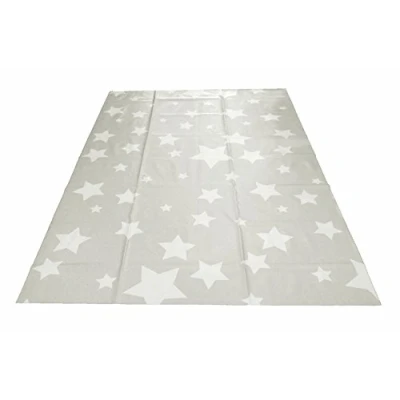 Image of Large Highchair No Mess Splash Mat/Table Protector Light Grey Stars
