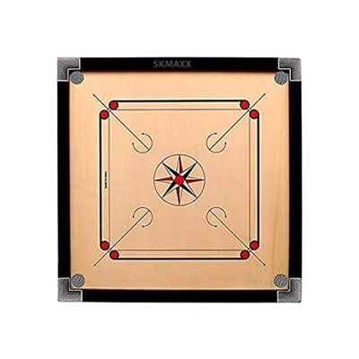 Image of Classic Carrom 32&quot; x Set with Board, Coins, Striker and Powder Board 6mm thick 29&quot; playing area stunning rebound hard borders