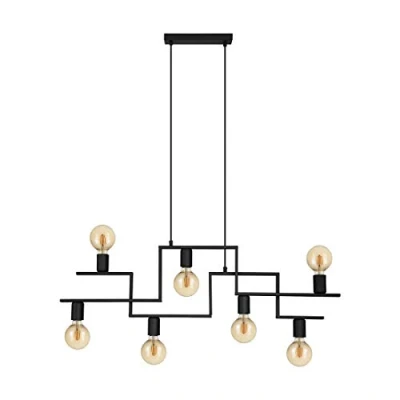 Image of EGLO Fembard hanging light in steel, 7 bulb