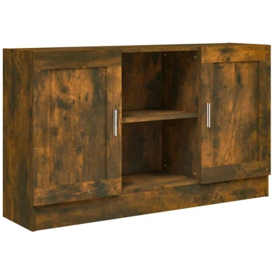 Image of vidaXL Sideboard Smoked Oak 120x30.5x70 cm Engineered Wood