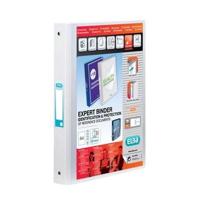 Image of Elba Vision 25mm 4 O Ring Binder PVC A4 White