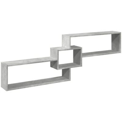 Image of vidaXL Wall Cabinet 158x18x53 cm Concrete Grey Engineered Wood