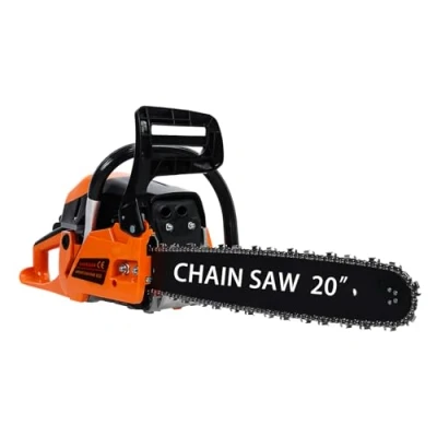Image of 20&quot; Petrol Chainsaw, 58CC 2 Stroke Engine Chainsaw Petrol, Handheld Cordless Chain Saw, High Power for Wood Cutting and Tree Trimming (Orange)