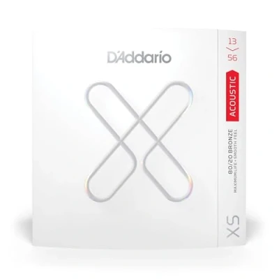 Image of D&#039;Addario Guitar Strings XS 80/20 Bronze Coated Acoustic XSABR1356 Greater Break Strength with Tuning Stability For 6 String Guitars 13 56 Medium