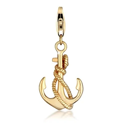 Image of Nenalina Golden Anchor Lobster Clasp Charm Pendant for Bracelet 925 sterling silver 0403511720, Gold plated