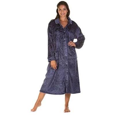Image of Lady Olga Embossed Button Gown 4074 Navy 22 24