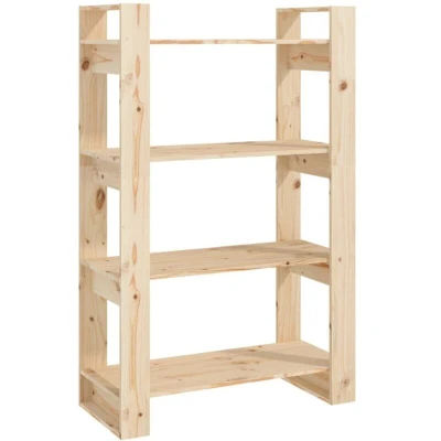 Image of vidaXL Book Cabinet/Room Divider 80x35x125 cm Solid Wood Pine