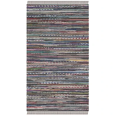 Image of SAFAVIEH Modern Rug for Living Room, Dining Bedroom Rag Collection, Short Pile, in Rust and Multi, 91 X 152 cm