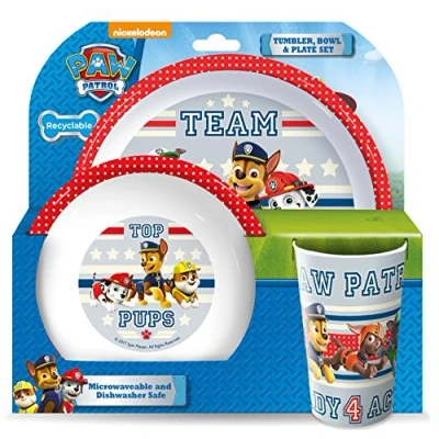Image of Paw Patrol BPA Free 3pcs Dinner Breakfast Set Plate, Bowl &amp; Tumbler Cup