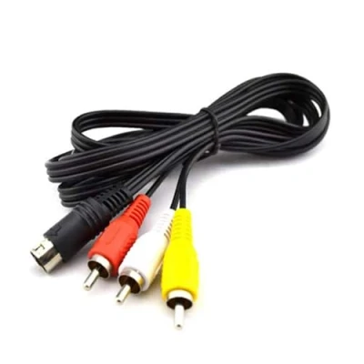 Image of WICAREYO 1.8M 6ft Audio Video AV Cable 9 Pin for Genesis Mega Drive 2 &amp; 3