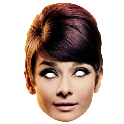 Image of Star Cutouts Ltd SM139 Printed Card Mask of Audrey Hepburn, Solid, Multicolour, Regular