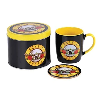 Image of Pyramid International Guns N&#039; Roses Mug and Coaster Gift Tin Set Bullet Logo artwork One Size