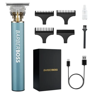 Image of Barberboss Beard Trimmer Men Cordless Hair Clippers Men: Haircut Clippers, Precision Detail (Blue)
