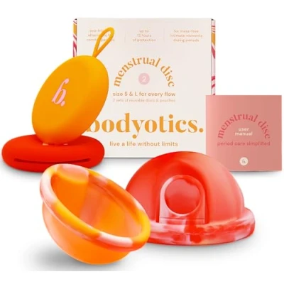 Image of Reusable Menstrual Disc, Wear Up to 12 Hours, Sustainable Period Disc Alternative Cups, Tampons and Pads for Light or Heavy Flows, Leak Proof Small &amp; Large Sizes