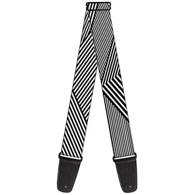 Image of Buckle Down Guitar Strap Eighties 7 Black/White 2&quot; Wide 29 54&quot; Length
