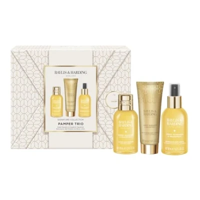 Image of Baylis &amp; Harding Sweet Mandarin Grapefruit Gift Wrapped Pamper Trio Set (Pack of 1) Vegan Friendly