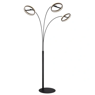 Image of Globo Della LED floor lamp, height 190 cm, black/dark grey, 3 bulb