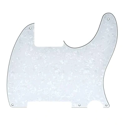 Image of Dopro 5 Hole Tele Blank Guitar Pickguard Scratch Plate for FD Telecaster Esquire White Pearl