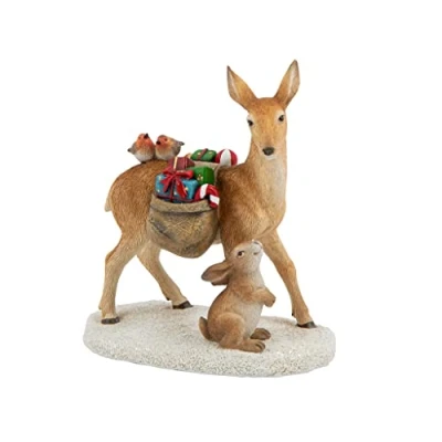 Image of Villeroy &amp; Boch Winter Collage Acc. Deer Kidz with Gifts, artificial resin, Multicoloured, 12,5x7x13,6cm, 35 9391 0063