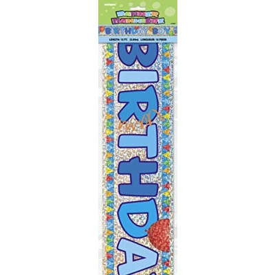 Image of Multicolor Birthday Boy Prism Banner (3.6 Meters) 1 Piece Celebration Party Decorative
