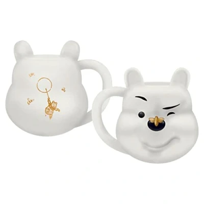 Image of Half Moon Bay Winnie The Pooh (Gold Bee) Shaped Ceramic Mug (Boxed) Disney