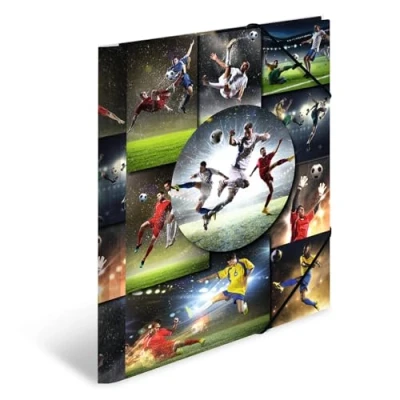 Image of HERMA Elastic Folder Sports with Football Motif, A4, Sturdy Plastic, Inner Print, 1 Span