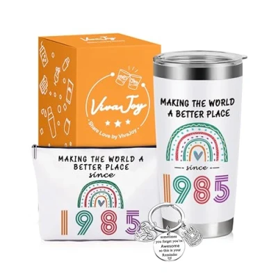 Image of 40th Birthday Gifts for Women Rainbow Mugs, Personalised 40 Year Old Lady Present Ideas Mum, Best Friend, Sister, Wife, Presents Female ﻿