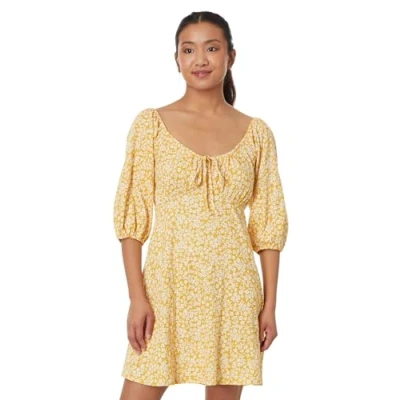 Image of Billabong Women&#039;s Daisy Wave Mini Dress Casual, Sandy Gold, S