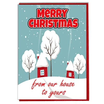 Image of AK Giftshop Merry Christmas Card From Our House To Yours