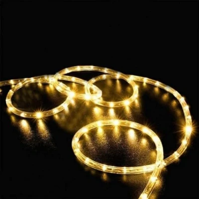 Image of anso Solar LED Powered Fairy String Rope Strip Lights Waterproof Outdoor Garden Patio Yard Path Lamp (Warm White,23FT 50 Leds)