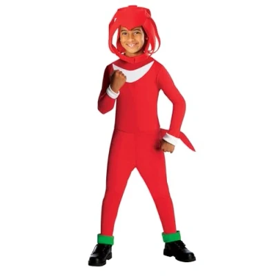 Image of Rubie&#039;s Official Sonic Generations Knuckles the Echidna Costume, Kids Fancy Dress, 5 7 Years, Red