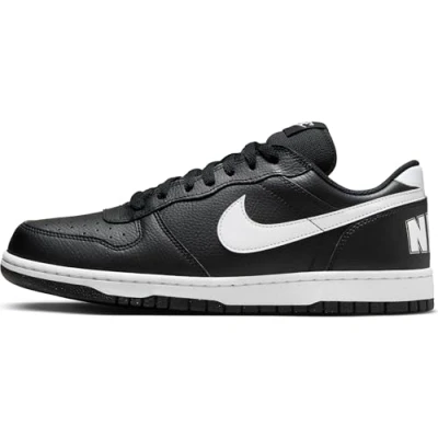 Image of NIKE Men&#039;s Big Low Sneaker, Black/White, 6 UK