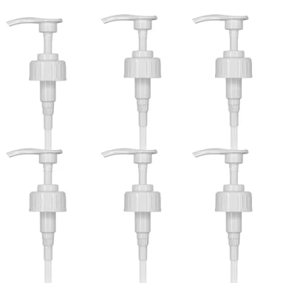 Image of Pelican Pump Dispense 38MM Screw Top 5 ML Dose Ideal For Hand Sanitiser, Soap, Shampoo. Includes Tube With Twist Lock Cap 1, 2.5 And Litre Jerry Can Containers (6 Pumps + Dip Tubes)