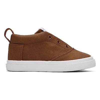 Image of TOMS Fenix Mid Lace Up Sneaker, Toffee Microsuede, 6 UK Child