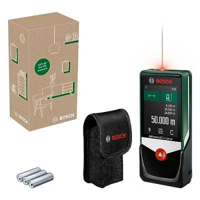 Image of Bosch Home and Garden Advanced Distance 50C Digital Laser Measure, Measure Precisely up to 50m, Touch Display, Measuring Functions with Integrated Assistance, in Cardboard Box