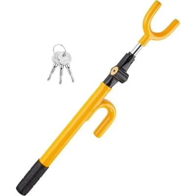 Image of CARTMAN Vehicle Steering Wheel Lock Car Anti Theft Security with Adjustable Length Fit for Cars Trucks Vans and SUVs