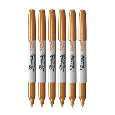 Image of Sharpie Metallic Permanent Markers Fine Point Bronze Pack of 6