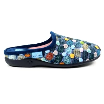 Image of Lunar Ladies Crackle Slip On Slipper 4 UK Navy